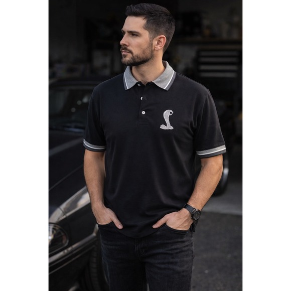 Ford Motor Company Classics‎ Shelby Cobra Polo Shirt Mens XL Black Cotton